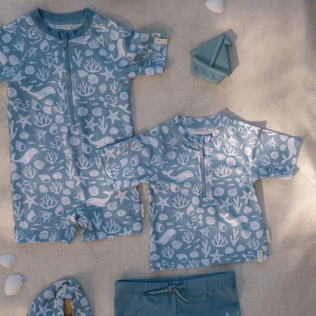 Schwimmshirt Kurzarm - Hellblau - Sea Life