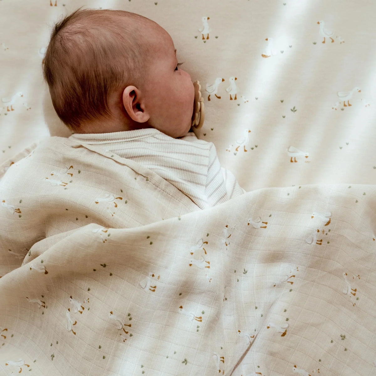 Inbakerdoek - Beige - 120 cm - Newborn Naturals - Little Goose