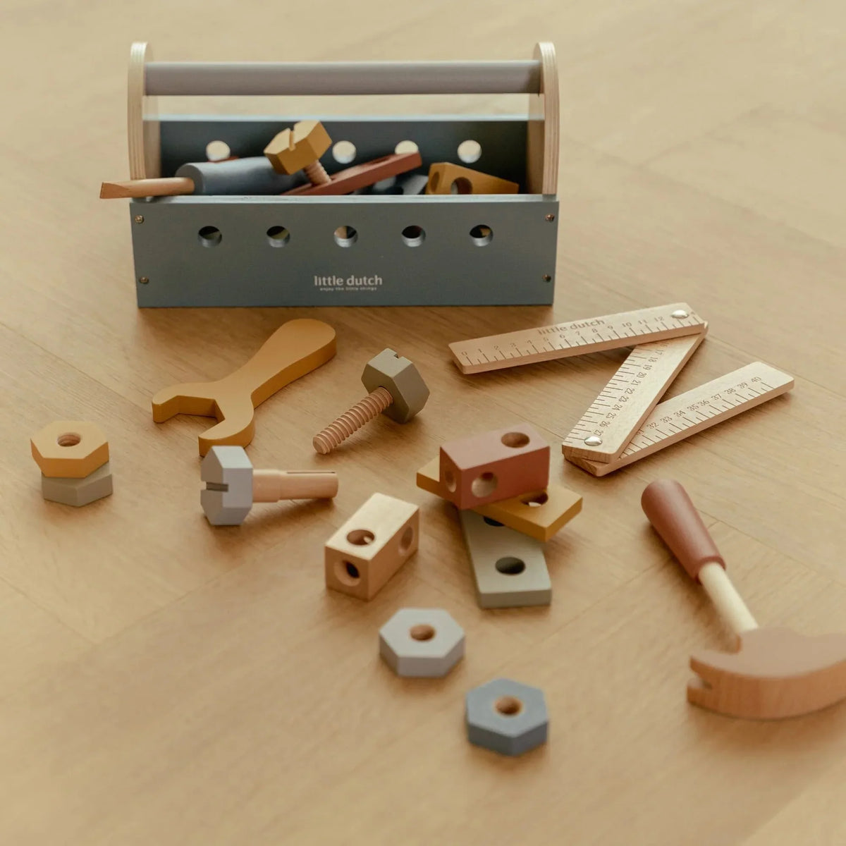 Holz-Werkzeugkasten - Blau - Essentials