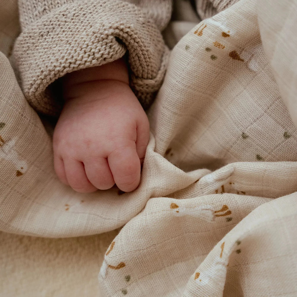 Inbakerdoek - Beige - 120 cm - Newborn Naturals - Little Goose