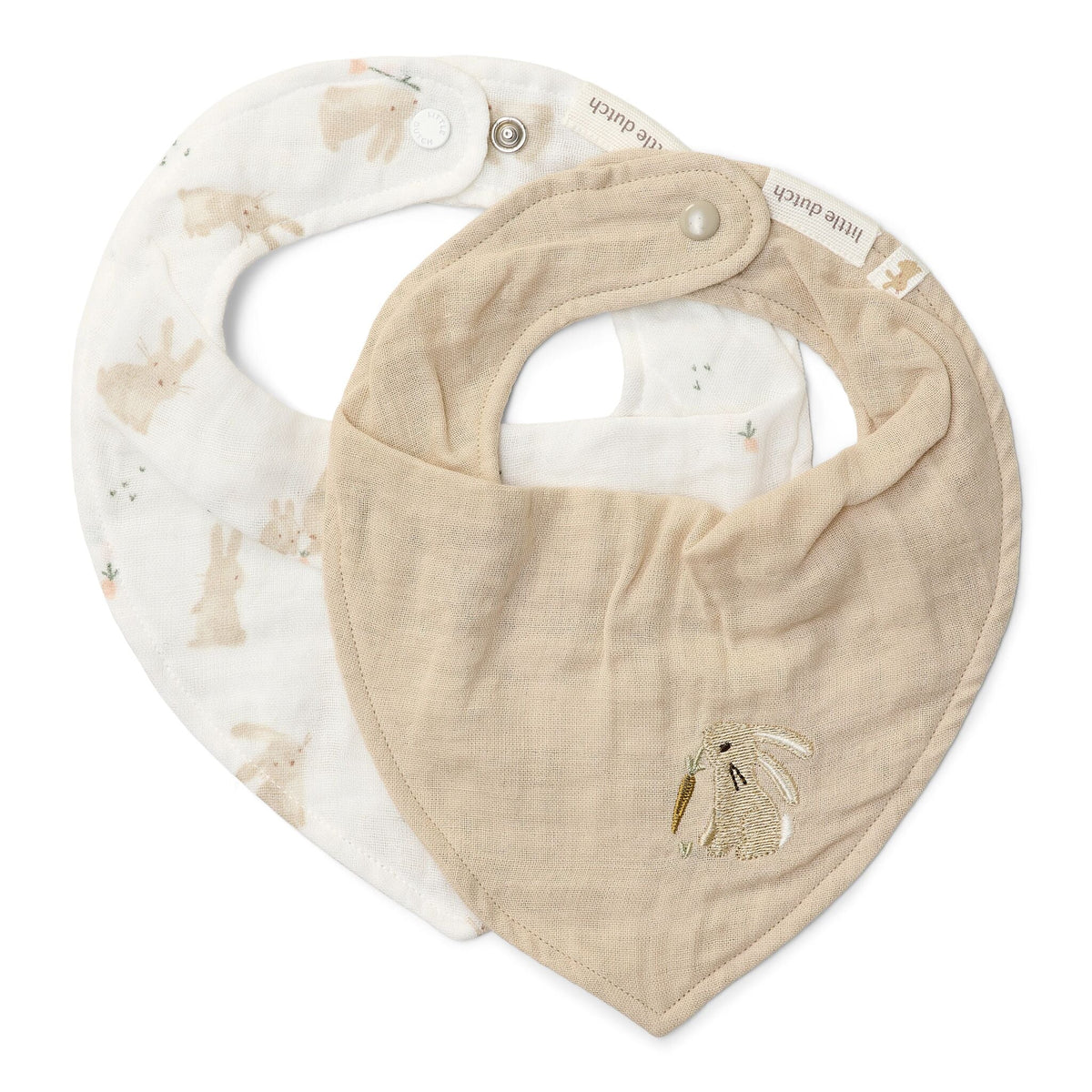 2-pack bandana slab - Wit - Newborn Naturals - Baby Bunny
